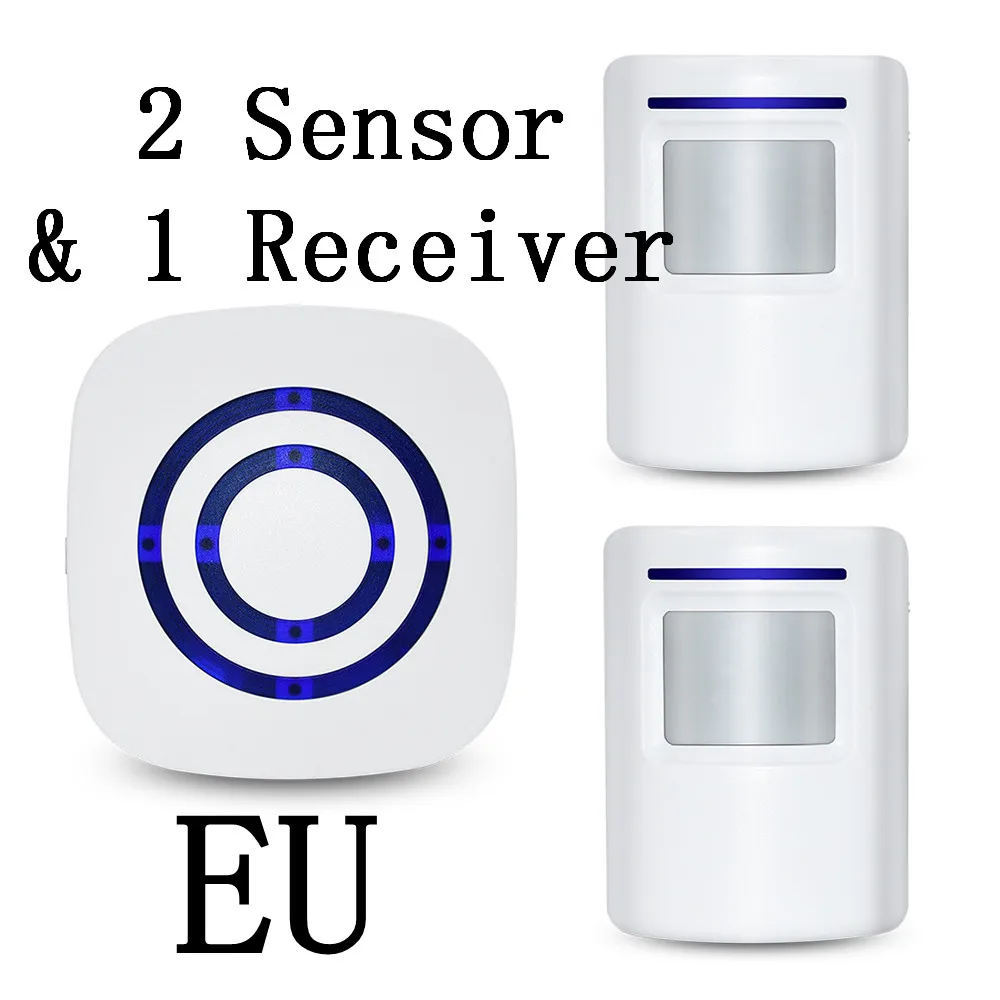 110 V-240 V Беспроводной дверной звонок Инфракрасный датчик ПИР детектор движения Запись дверной звонок Сигнализация ж/приемник и передатчик EU/US-каталические свечи зажигания - Цвет: EU