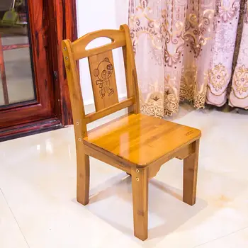 

Small wooden chair small bench stool bamboo bamboo home with backrest small chair square stool children bench solid wood chair