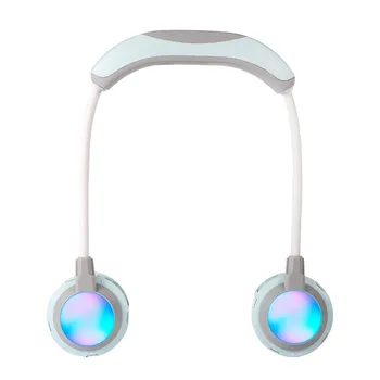 

Portable Led Light Usb Rechargeable Neckband Lazy Neck Hanging Style Dual Cooling Fan Handheld Air Cooler Conditioner For Room
