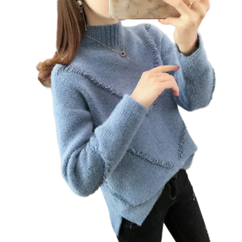 

2020 OHCLOTHING Room 153923, row 11, No.3 middle] real photo of new half high collar solid color tassel Pullover 47
