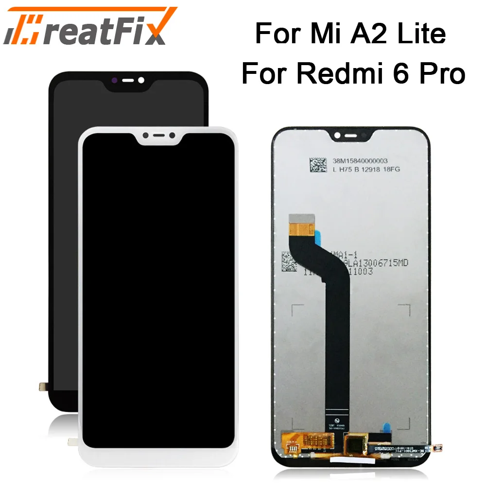 Beste Originele LCD Voor Xiao mi rode Mi 6 pro display Touch Screen Digitizer Vergadering Voor Xiao Mi Mi A2 lite mi A2Lite Lcd VERVANGING