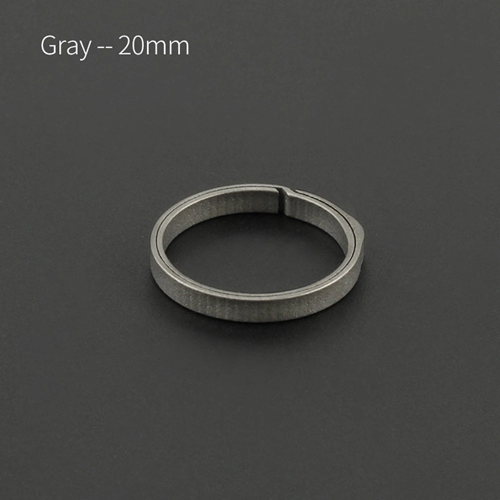 20mm-Gray Настоящее титановое кольцо для ключей супер легкий титан брелок для ключей креативные EDC брелоки Quickdraw открытый инструмент - Цвет: 20mm-Gray