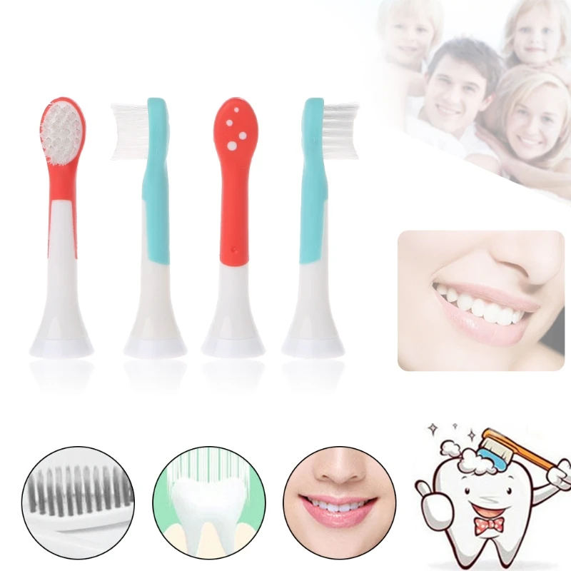 4 шт. детские головки для Sonicare Kids HX6034 замена электрической зубной щетки