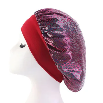 

Snake Skin Pattern Bonnet Stretchy Wide Band Nightcap