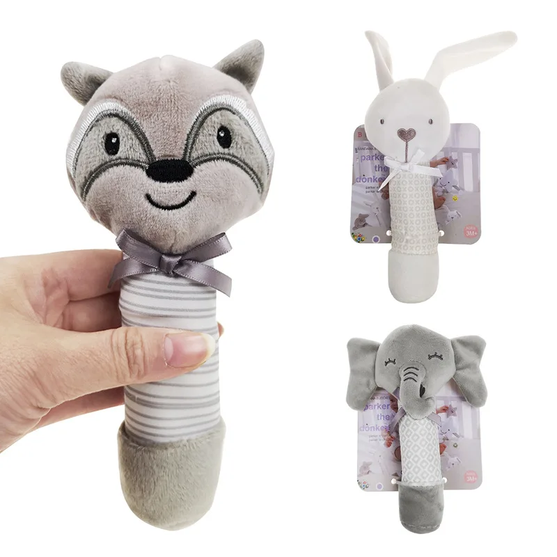 

Cute Animal Plush Rattles Stroller Hanging Bell Mobiles Infant Baby Soft Crib Educational Toys For sozzy baby toys
