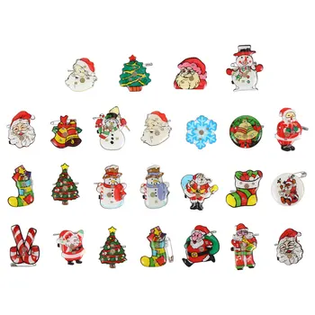 

25pcs Christmas Glowing Cartoon Lapel Pin Brooches for Party Female