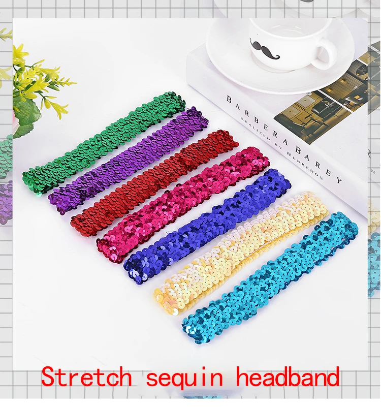 Elastic sequin headband headband girl party headwear hair accessories headscarves Christmas headband New Year headwear gifts hair barrettes for adults