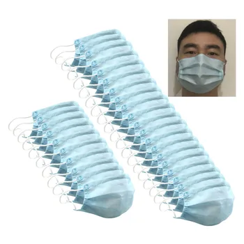 

30Pcs 3 Ply Reusable Face Mouth Masks Cover Anti Haze Dust Protector Blue