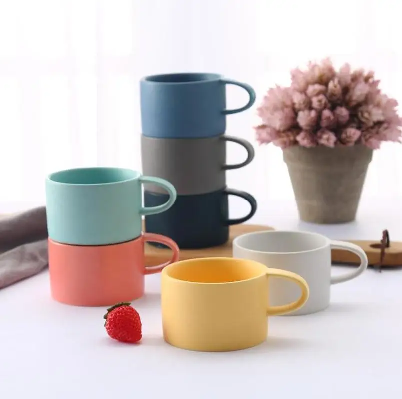 

Matte Scrub Ceramic Coffee Cup Continental Breakfast Cup Couple Milk Cup Multi-color Optional