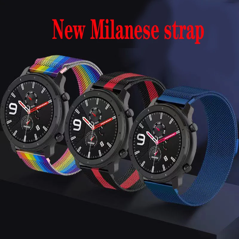 18Mm 20Mm 22Mm Per Xiaomi Huami Amazfit Bip S/Bip U/Bip Lite/Gts Cinturino In Metallo Bracciale Amazfit Gtr 2E/Gtr 47Mm/Stratos3/70Mai