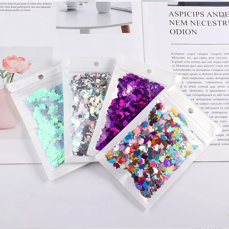 LC/Explosive Ultra-thin 5*8mm Unicorn/little monster /10grams Sequins PVC Flat for DIY Card Making Craft Color Collection