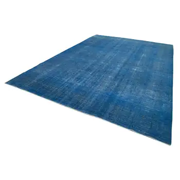 

286x405 Cm Blue Handmade Overdyed Large Area Rug-9x13 Ft
