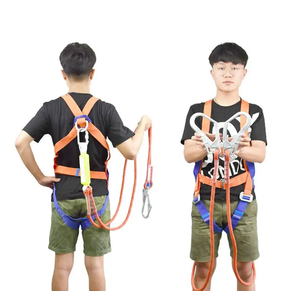 Aerial Work Polypropylene Double Rope Hook Five-point Full Body Harness High-altitude Industrial Safety Belt