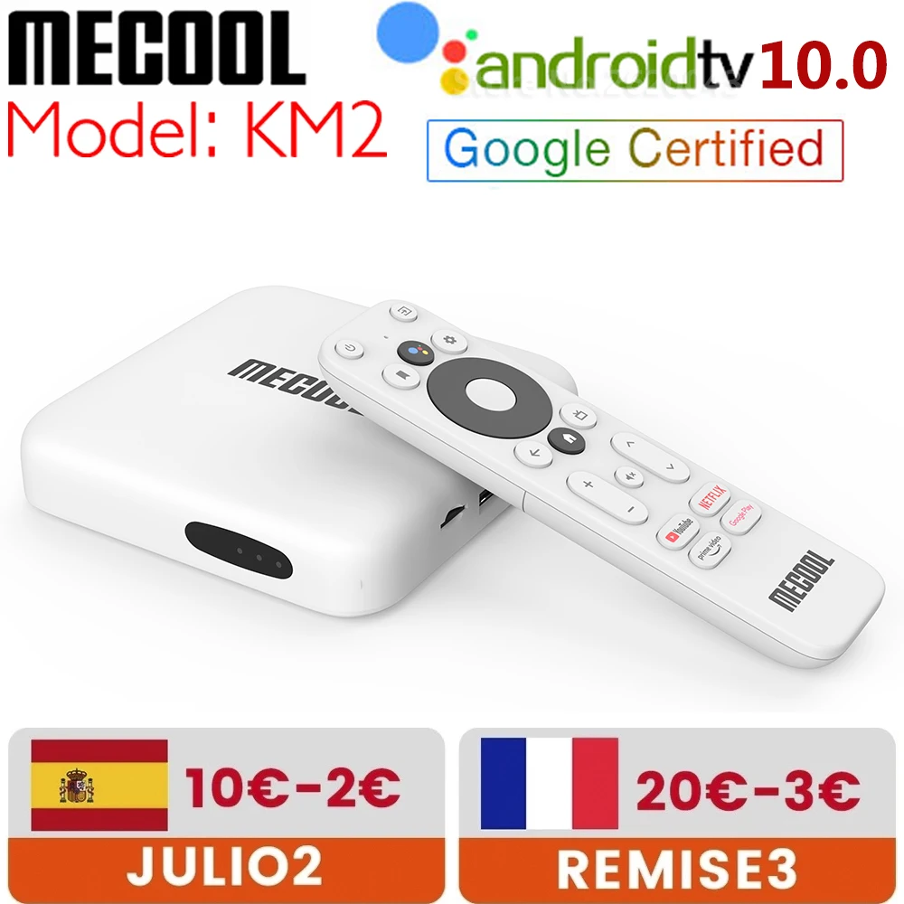 ТВ-бокс Mecool KM2 Netflix ТВ-приставка с 4K HD Android 10 Amlogic S905X2 2 Гб DDR4 Prime Video HDR Wi-Fi L1 Youtube vs mi Box |