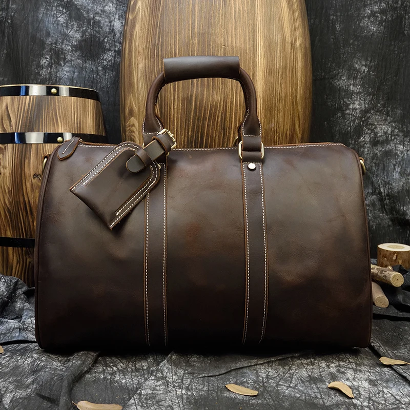 Luufan Echt Lederen Reistas Echte Koeienhuid Reizen Handtassen Weekender Tas Handbagage Mannen Mannelijke Lederen Plunjezakken Luufan Echt Lederen Reistas Echte Koeienhuid Reizen Handtassen Weekender Tas Handbagage Mannen Mannelijke Lederen Plunjezakken