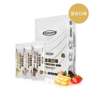 

Muscletech platinum whey protein bar fitness muscle gain meal Replacement 12 sticks mixed flavor