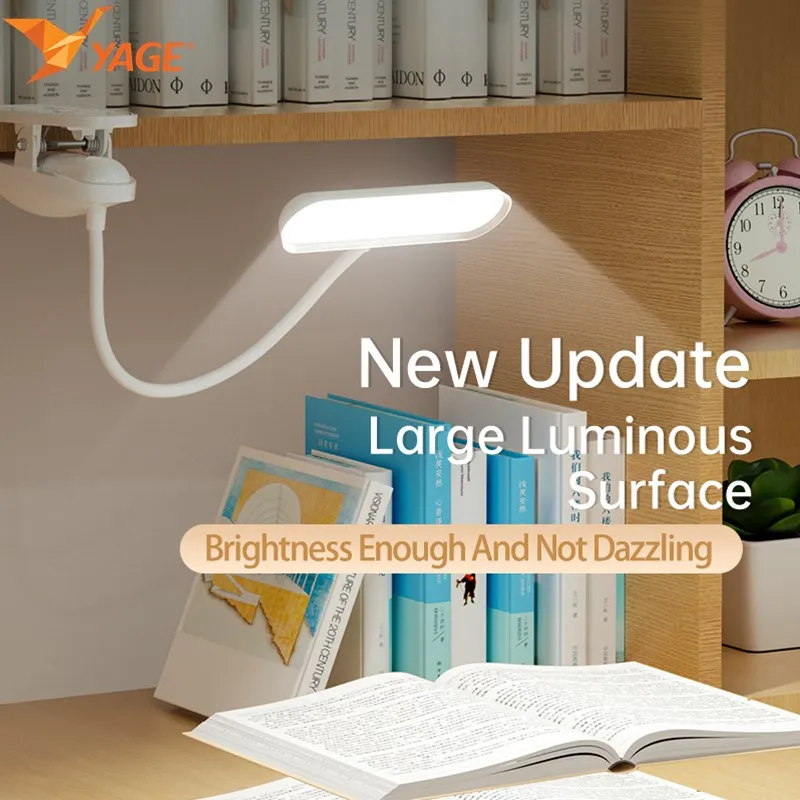 YAGE New Clip Lamp Desk Study Table Night Light Flexo Rechargeable Touch Switch LED Working Bedside | Освещение