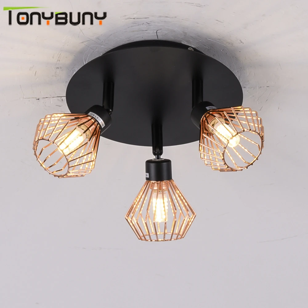  rotation Loft Nordic Ceiling Lights Loft G9 cage room lights Creative Ceiling Light 1/2/3 Heads Lam - 4000170263814