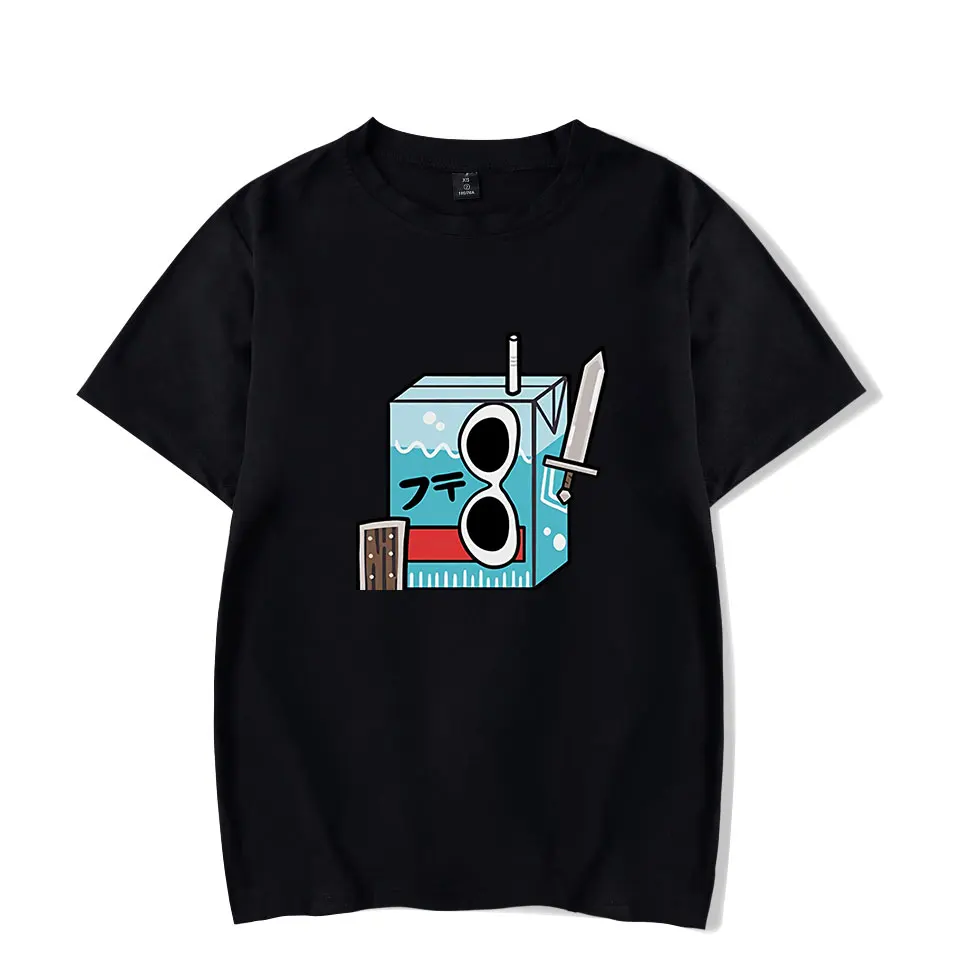 Популярные креп-Жоржет Merch унисекс футболки клубничный молочный принт одежда
