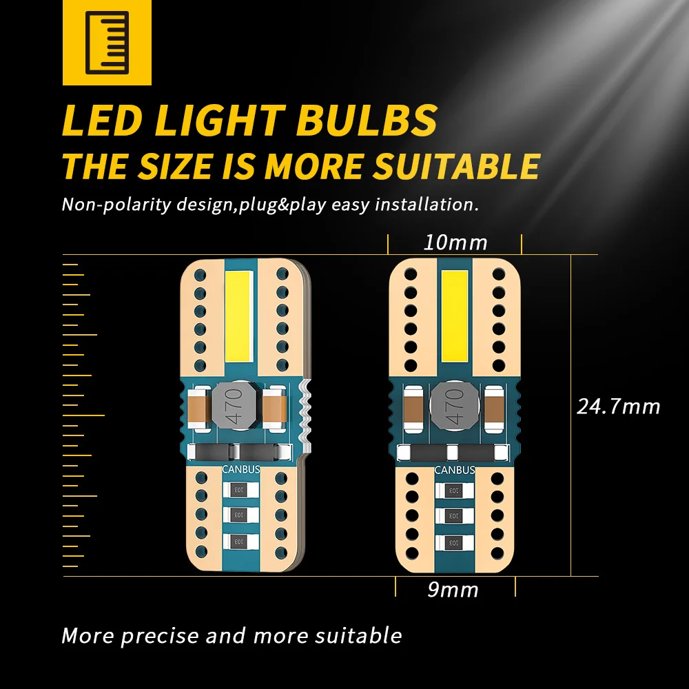 DXZ 150 шт T10 светодиодный автомобиль W5W лампы Canbus 168 194 2 SMD 6000K белый интерьер