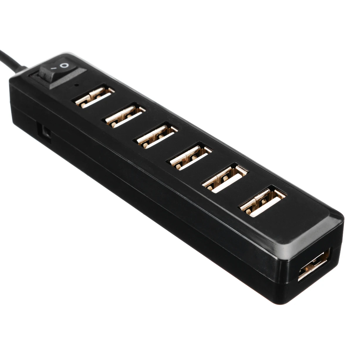 1 шт. портативный usb-хаб черный 7 портов USB 2,0 сплиттер с переключателем вкл/выкл 480 Мбит/с usb-хаб поддержка для ПК ноутбук компьютер