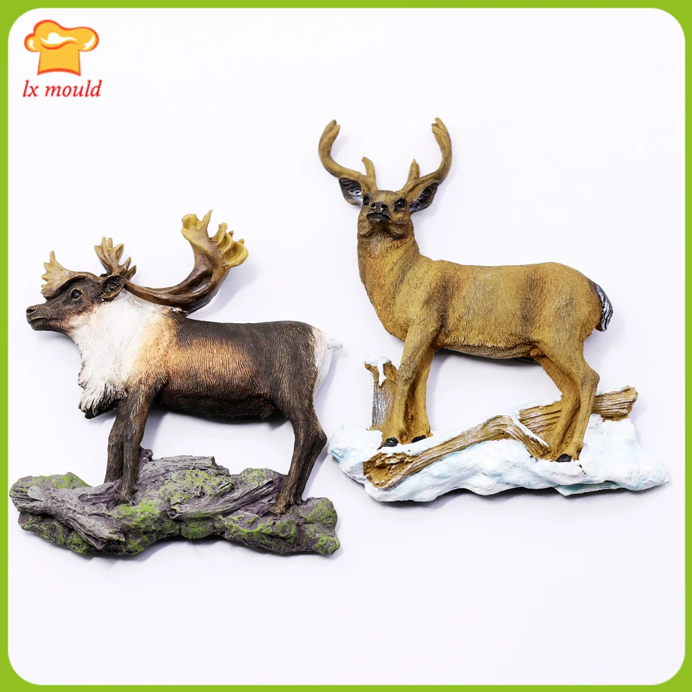 

LXYY MOULD New Elk Fondant Silicone Mold Reusable Deer Silicone Mold Food Safety Craft Jewellery Cake Decoration Animal