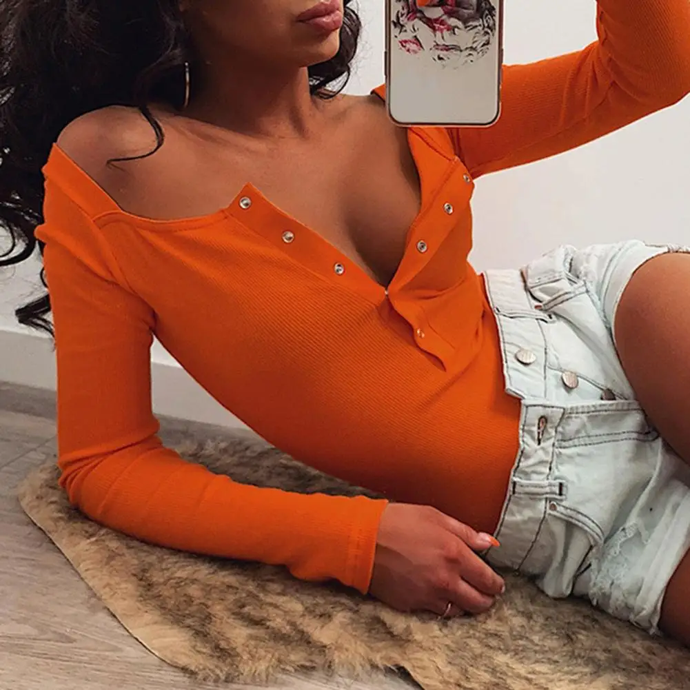 Sexy Knitted Bodysuit Women Square Neck Long Sleeve Buttons Ribbed Knitted Slim Romper Fashion Streetwear  Overalls mesh bodysuit