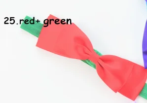 25 Factory direct children's hair band Princess double red bow hair rope baby headband full moon - Color: 25