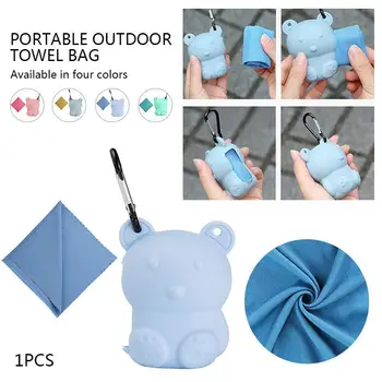 

Silicone Gift Towel Storage Case Women Girl Cute Towel Bag Towel Holder Traveling Sports Cycling Swimming