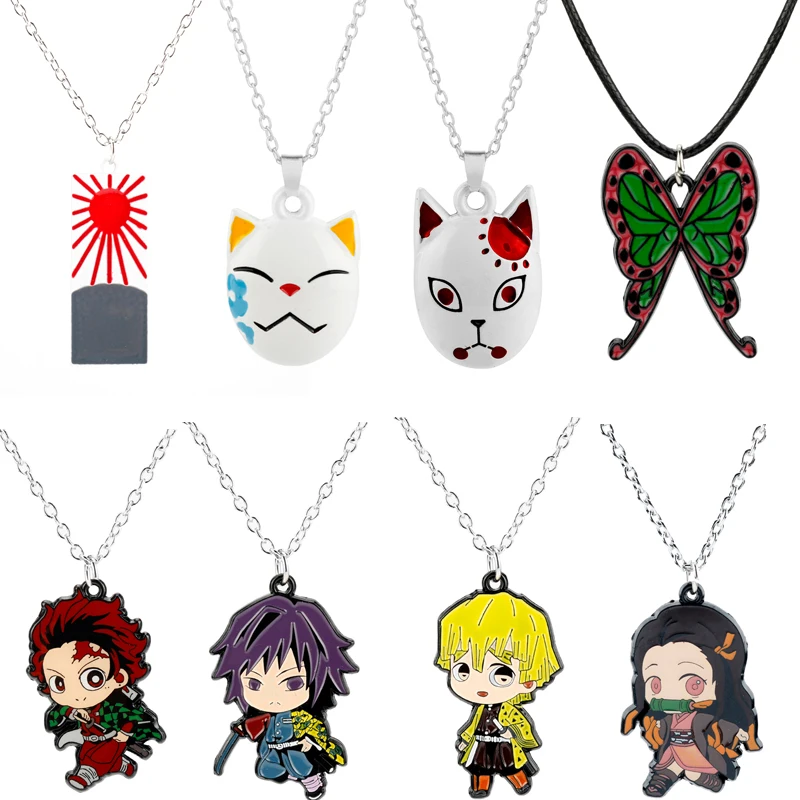 Hot Anime Demon Slayer Kimetsu No Yaiba Kamado Tanjirou Cosplay Necklace Fashion Pendant Chain Choker Gifts | Украшения и