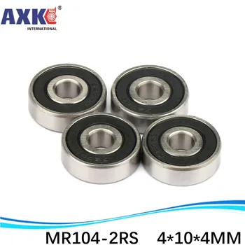 

High quality 10PCS MR104-2RS ABEC-5 4*10*4 mm Miniature Ball Bearings MR104RS L1140 Blue rubber seal cover