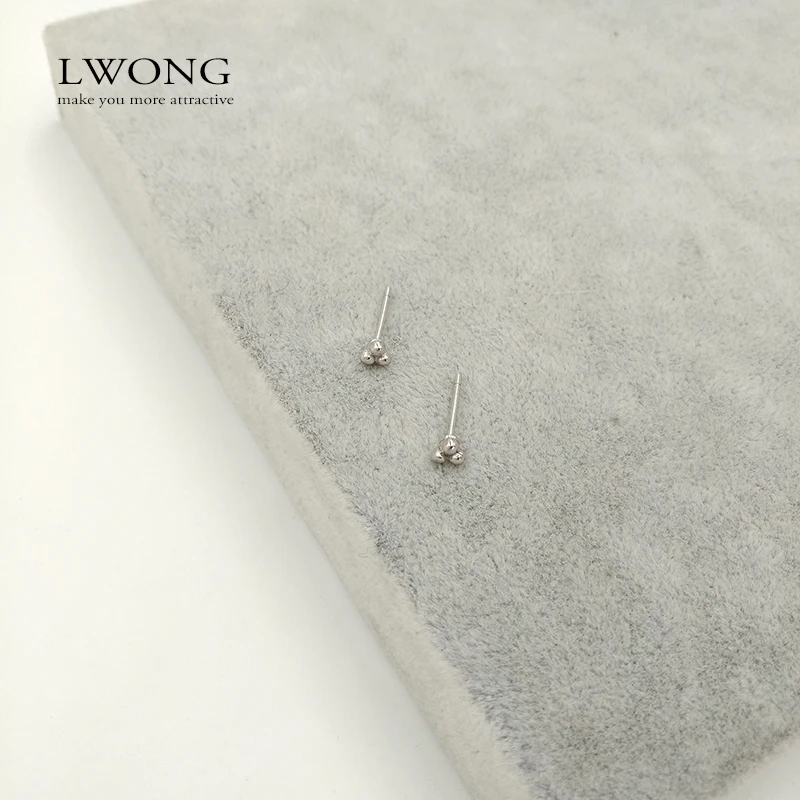 Minimalist 925 Sterling Silver Three Ball Stud Earrings Delicate Tiny Dot Small Earrings Cartilage Helix Piercing Earring - Image 4