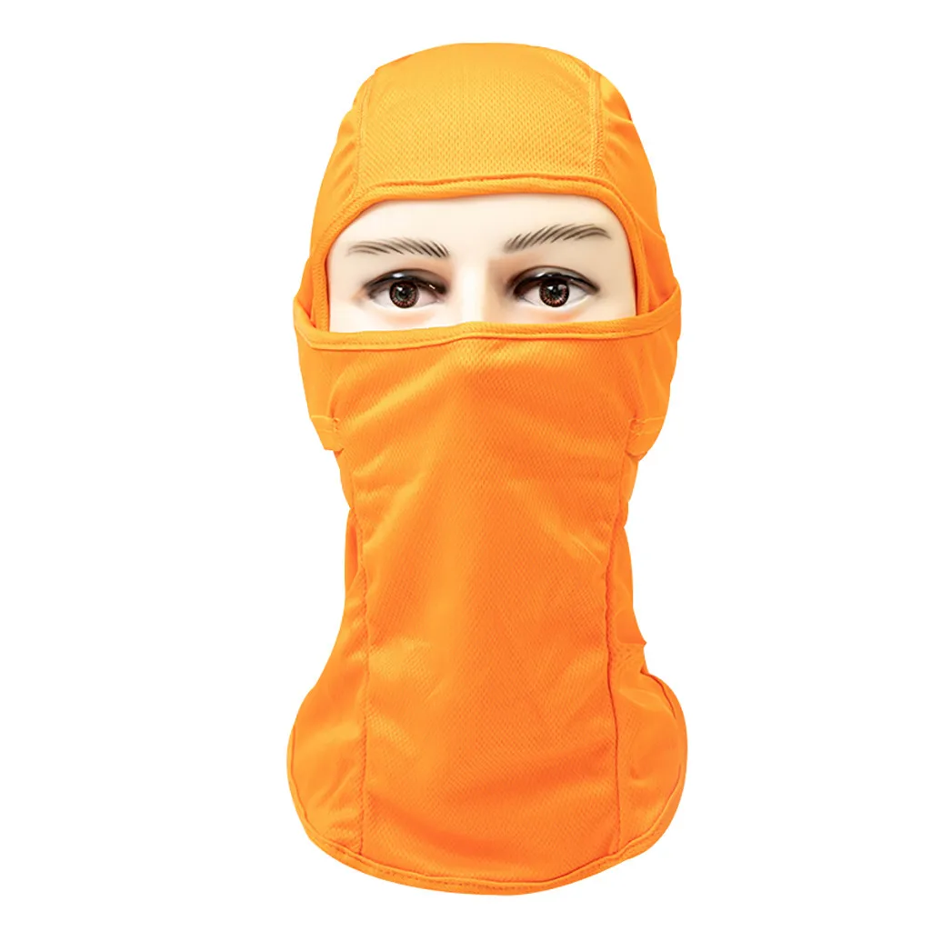 Велоспорт зима флис теплый дышащий Пылезащитная маска для лица шлем Балаклава CS Ninja капюшон Сноуборд маска# L - Цвет: Оранжевый