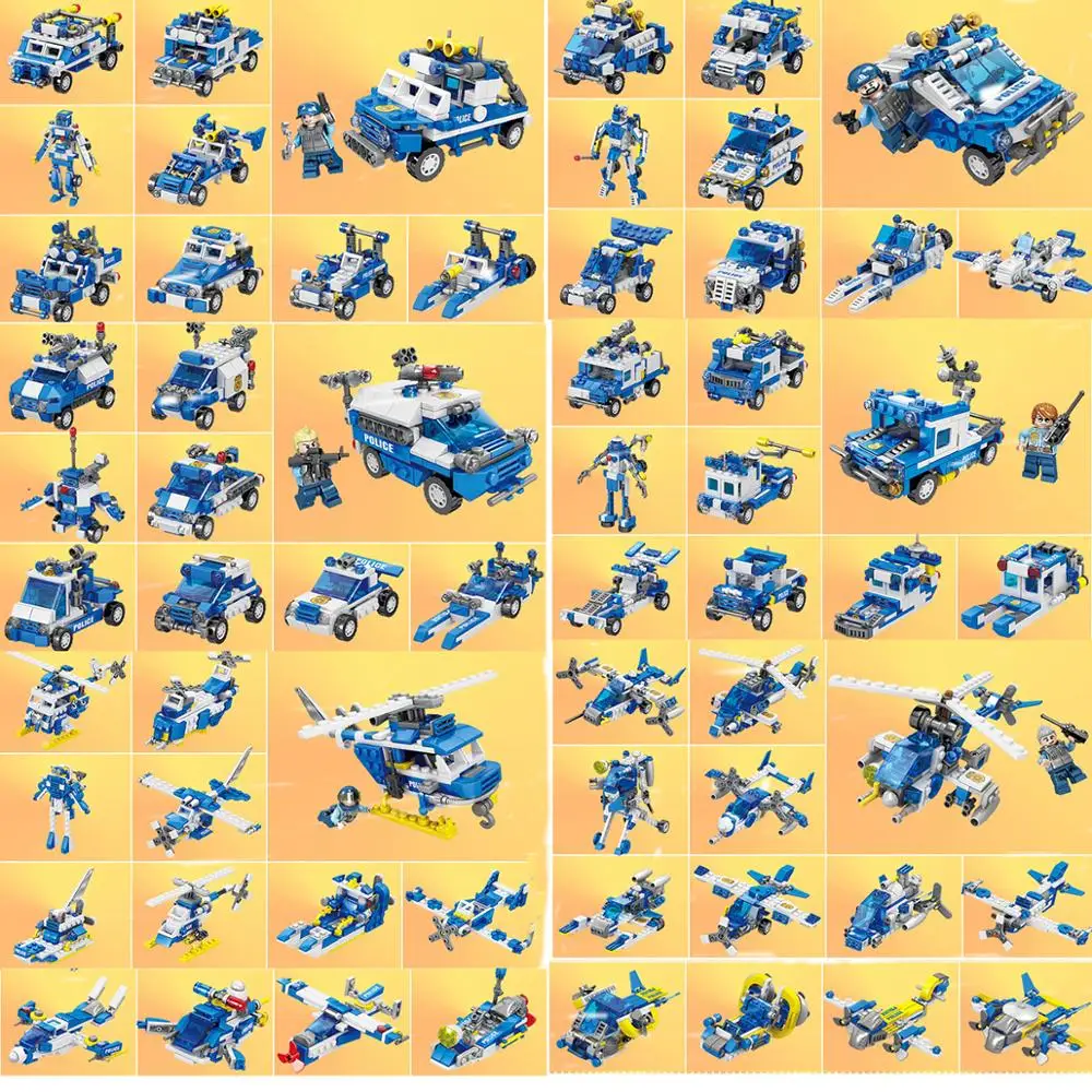 

1175 PCS KAZI Police Series Building Blocks Police Command Car 72 Styling Compatible Leg0ing Assembled Building Blocks Toy Gift