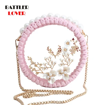 

Circular Clear Bags for Women 2020 Luxury Handbags and Purse Female Flower Designer Clutch Totes Mini Bolsa Feminina Floral