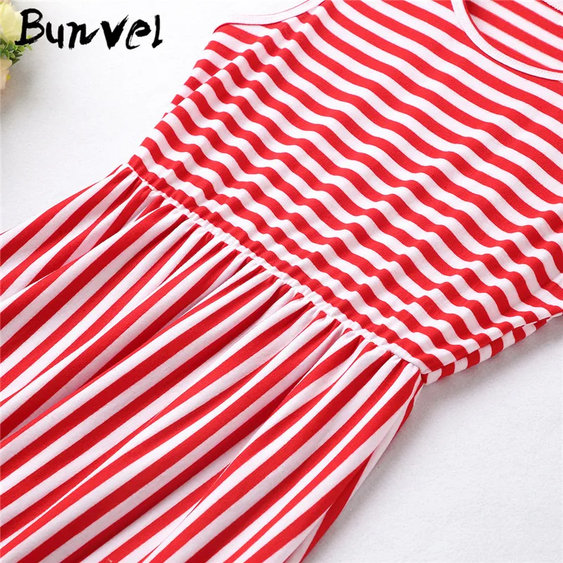 Bunvel/одинаковые комплекты для семьи; платья в красную полоску для мамы и дочки; платья для малышей; платье для мамы и дочки; сезон весна-лето