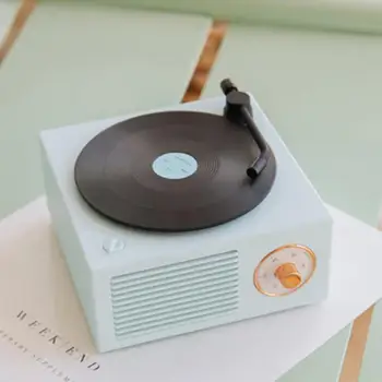 

Retro Nostalgic Outdoor USB Charging Loudspeaker Record Player Shape Bluetooth Speaker Wireless Home Subwoofer Music Portable