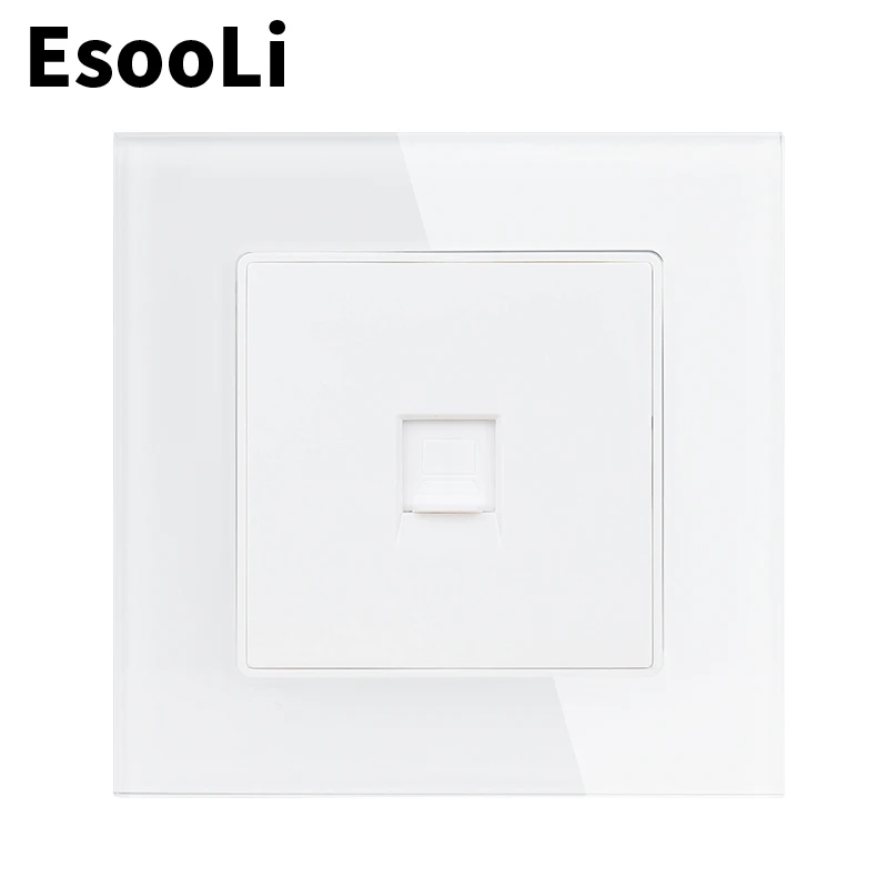 Розетка стеновая EsooLi RJ45 с прозрачной стеклянной панелью соединитель для