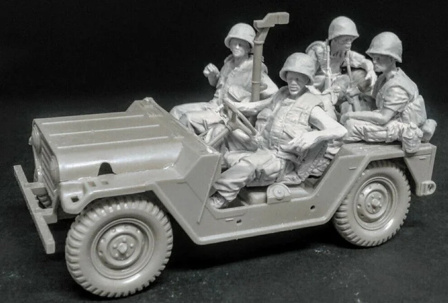 1/35 древний человек Crews-(5 фигурок)(без автомобиля) модельная фигурка из смолы наборы миниатюрный gk Unassembly Неокрашенный