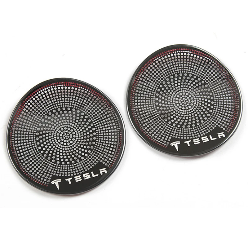 

A Little Change speaker cover sound decorative frame sequins for Tesla model 3 Car accessories front column roof horn hood