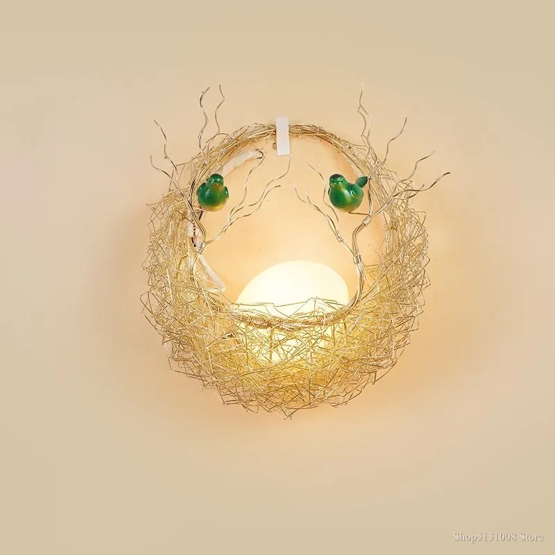 Nordic Simple Bird's Nest Wall Lamps Bedroom Bedside Lamps Staircase