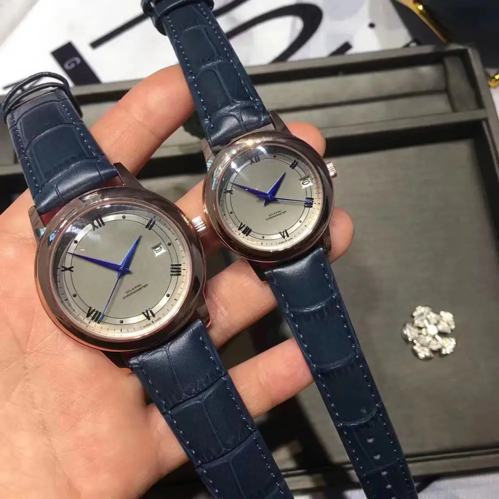 

Elegant Quartz Couple Watches Men's Brown Leather Strap Silver Plate Wrist Watch Women Luxury brand Clock Gift 2020