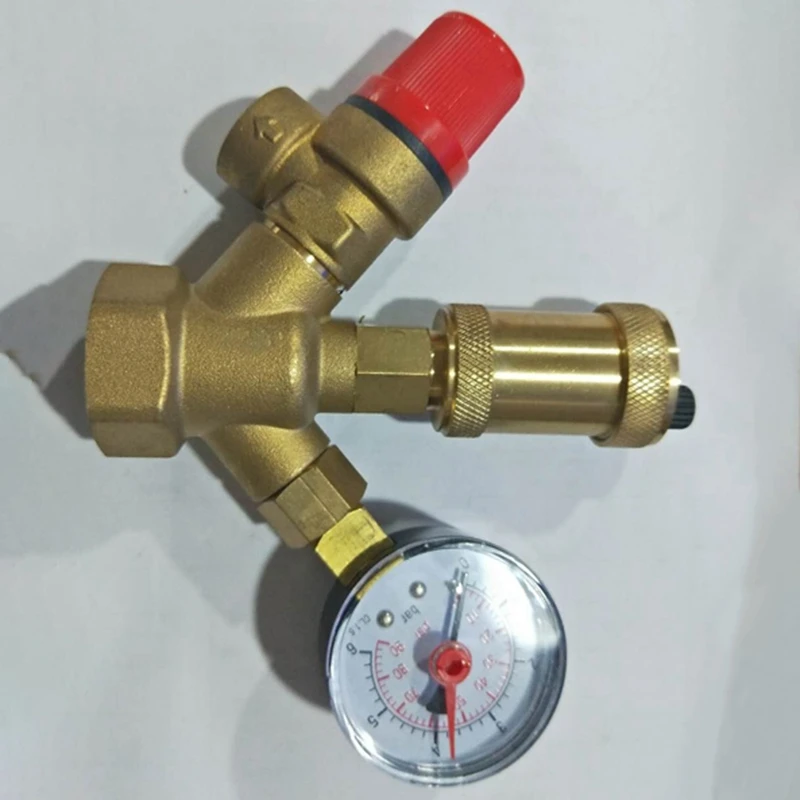Brass Boiler Valve 1 Inch DN25 Exhaust Safety Pressure Relief Valve and Pressure Gauge Boiler Safety Components