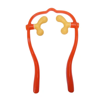 

Orange Plastic Handle Rubber Contacts Adjustable Neck Massager