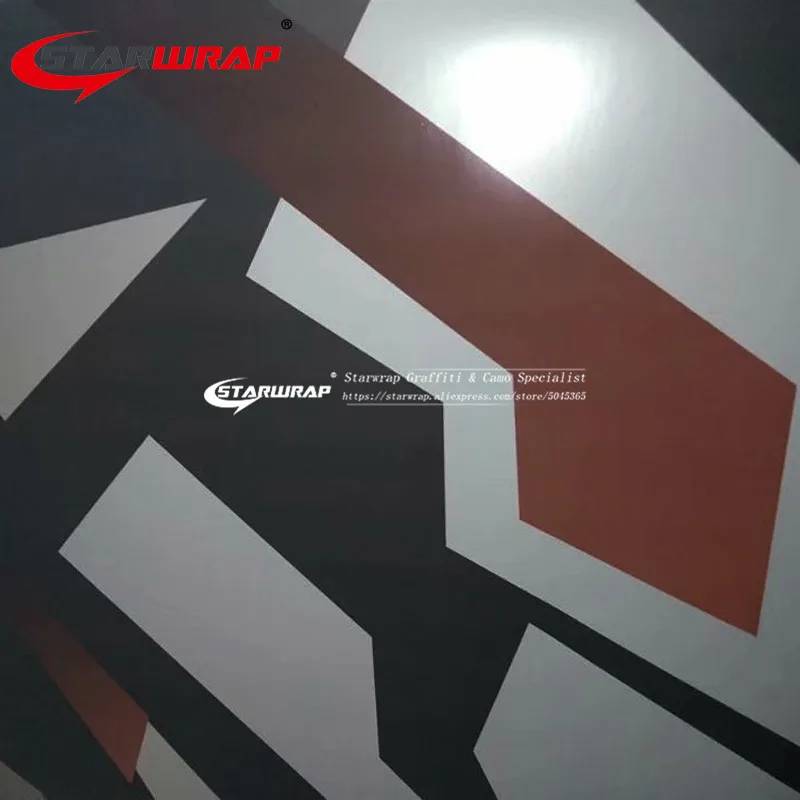 Starwrap Camo Виниловая наклейка для авто украшения автомобиля темно-красная и черная камуфляжная обертка виниловая пленка