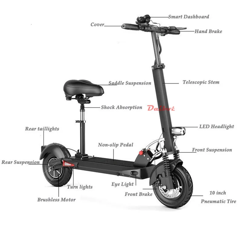 Daibot Electric Scooter 500W Self Balancing Scooters 48V Remote ControlSuspension System Electric Skateboard Scooter For Adults (23)