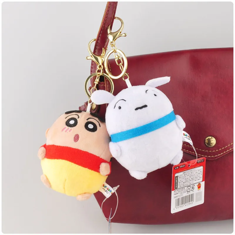 Crayon Shin-Chan Плюшевые игрушки Аниме Мультфильм Crayon Shinchan белая собака свинья плюшевый динозавр куклы брелоки для сумки брелок 8 см 10 шт