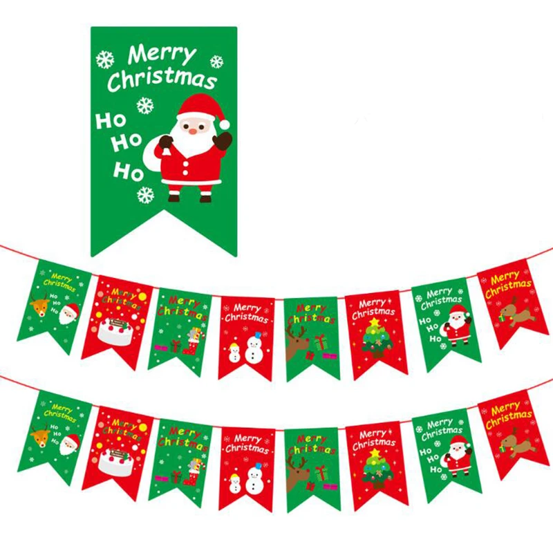 Рождественские украшения баннер флаг DIY Бумага рождественские флаги Санта Клаус баннеры Счастливого Рождества домашний магазин декор