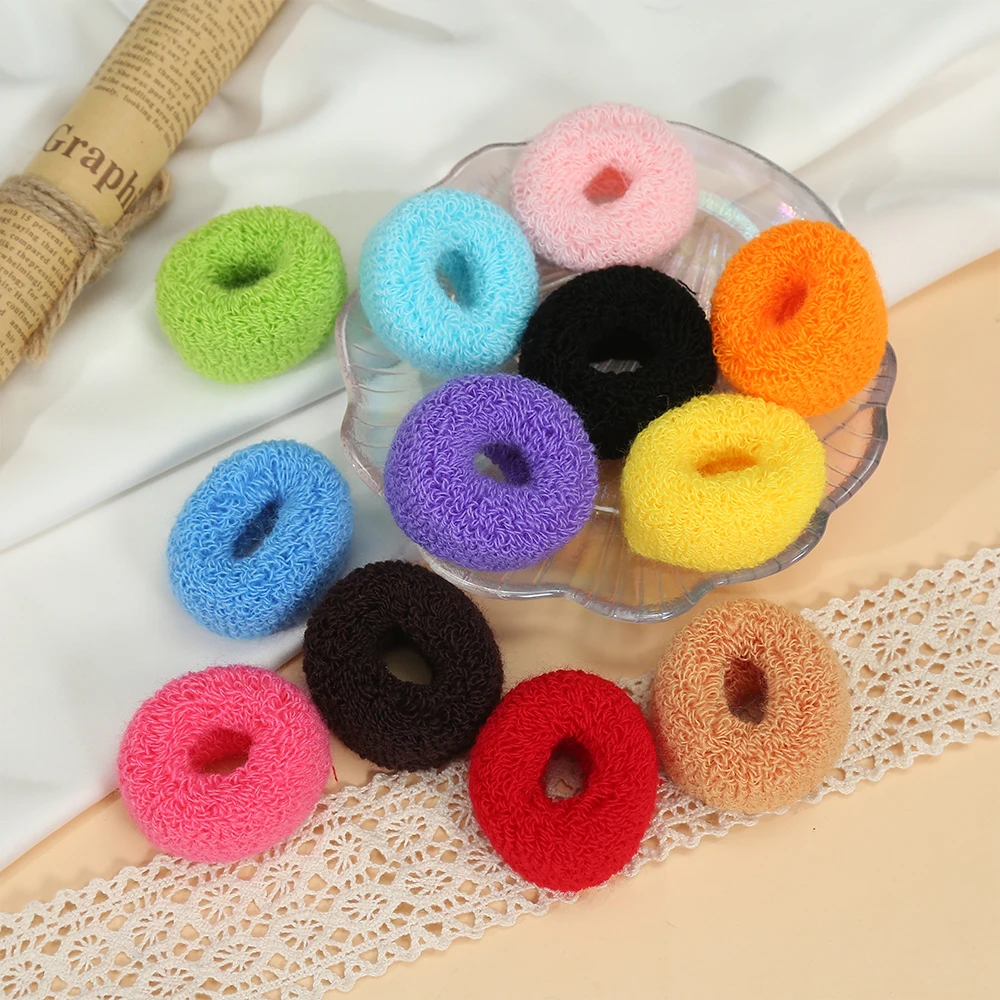 12 stücke Baumwolle Elastische Stretchy Ponytailers Breite Dicke Haar Krawatten Scrunchies Babys und Jugendliche Fuzzy Haar Zubehör für Mädchen – Detail 7