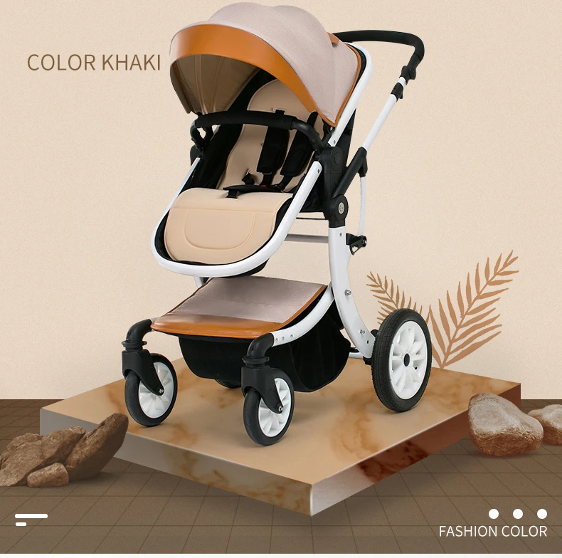 New Luxury Multifunctional Baby Stroller Portable High Landscape Stroller Folding Carriage Red Gold Newborn Baby trolley car